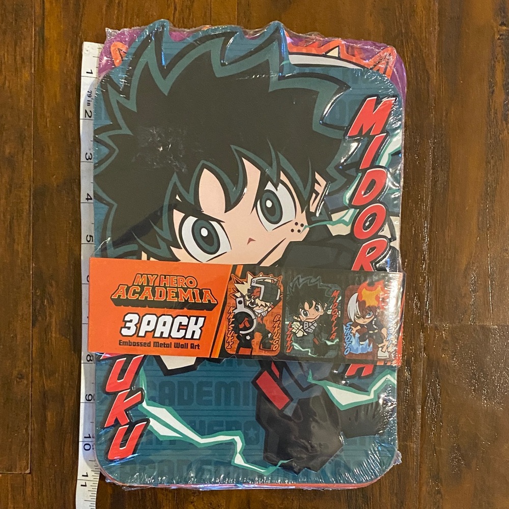 NWT My Hero Academia 3-Pack Embossed Metal Wall Art - Picture 6 of 6